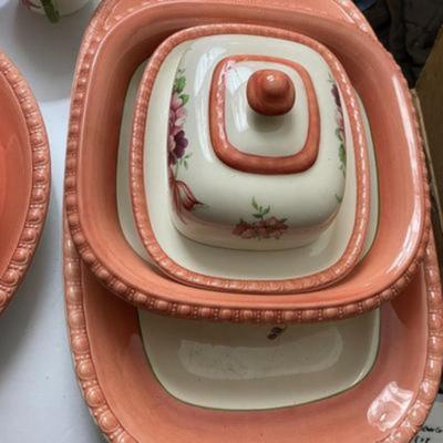 Vintage 45-50-Piece Villeroy & Boch Fiorello Pattern Dinnerware Partial Set w/7 Dinner Plates, Platter, Chop Plate Etc.