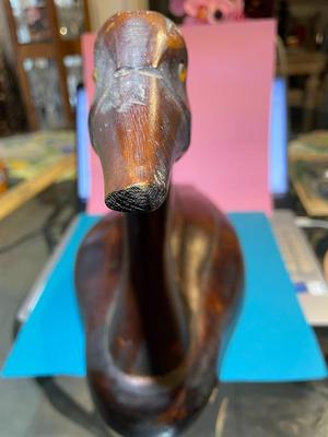 Vintage Mid-Century Carved Wooden Canadian Geese #2 Made in Canada 15.5" Long & 12" Tall in Good Preowned Condition.