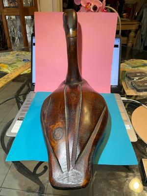 Vintage Mid-Century Carved Wooden Canadian Geese #2 Made in Canada 15.5" Long & 12" Tall in Good Preowned Condition.
