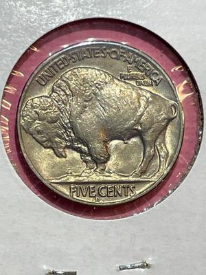 1938-D CHOICE BU CONDITION BUFFALO NICKEL FROM AN ORIGINAL ROLL (COIN-4).