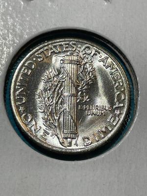 1935-P CHOICE BU CONDITION W/SPLIT BANDS MERCURY SILVER DIME (COIN-2).