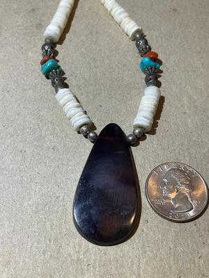 Vintage Navajo 20" Kachina Necklace Heavily Worn but in Good Preowned Condition as Pictured.