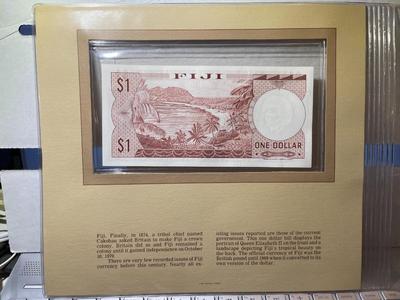 Fiji 1 Dollar Banknote/Currency in Uncirculated Condition by Fleetwood as Pictured.