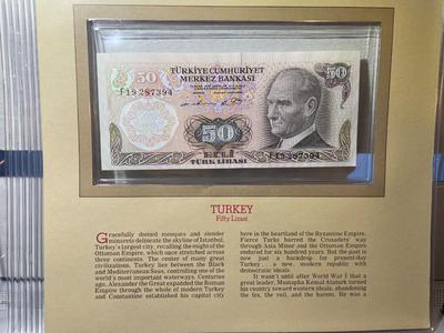 Turkey Lirasi 1970 Banknote/Currency in Uncirculated Condition by Fleetwood as Pictured.