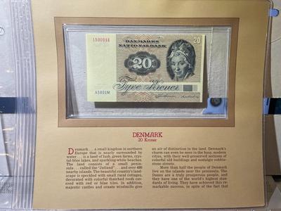 Denmark 20 Kroner 1972 Banknote/Currency in Uncirculated Condition by Fleetwood as Pictured.