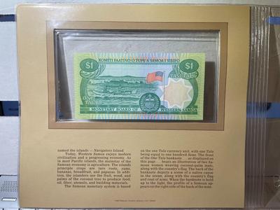 Western Samoa 1 Tala Banknote/Currency in Uncirculated Condition by Fleetwood as Pictured.