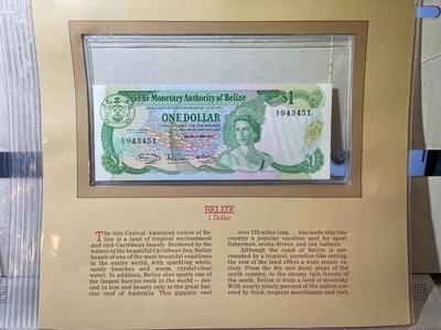 Belize 1 Dollar 1980 Banknote/Currency in Uncirculated Condition by Fleetwood as Pictured.