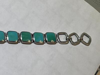 Vintage Acleoni Classic Southwest Turquoise 7-8" Adjustable Bracelet Color Varies from a Clear Powder Blue to a Blue Green...