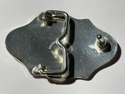 Vintage Montana Silversmiths Southwest Style Silvered Two-tone Metal Belt Buckle as Pictured.