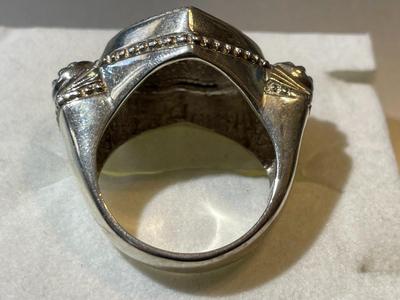 Vintage Tagliamonte Sterling Silver Designer Cupid Ring Size-9 in Good Preowned Condition.