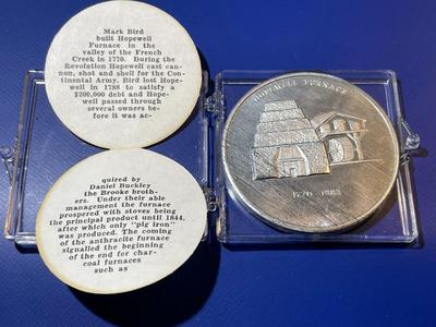Vintage Mid-Century Large Pewter Hopewell Medal/Token in Original Case as Pic'd.