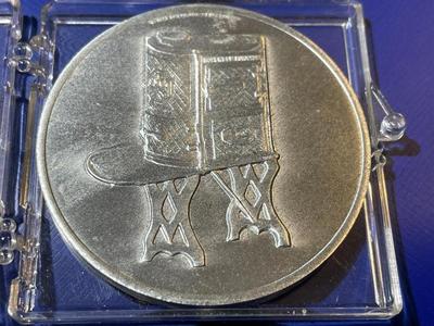 Vintage Mid-Century Large Pewter Hopewell Medal/Token in Original Case as Pic'd.