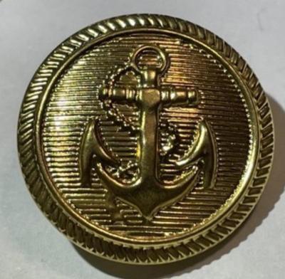 12 Naval Anchor Crest Metal Buttons for Blazers, Suits, Sport Coat, Uniform, Jackets, Etc 7/8" Diameter in New Never Used Condition.