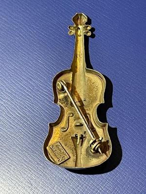 Vintage Lang Sterling Silver Violin Pin/Pendant in VG Preowned Condition.