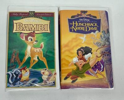 Disney VHS Animated Movies: Bambi and Hunchback of Notre Dame