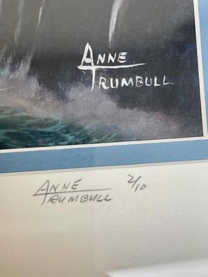 Seascape Lithograph by Anne Trumbull