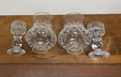 Vintage Pair of Hurricane Lamp & Globe Olympic (Round Bowl) by BLOCK