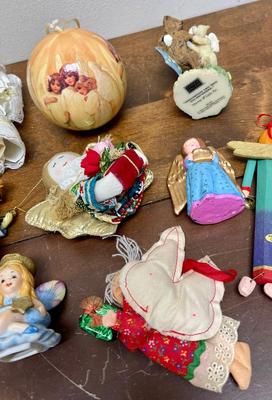 Mixed Lot of Christmas Holiday decorations = figurines, angels, ornaments