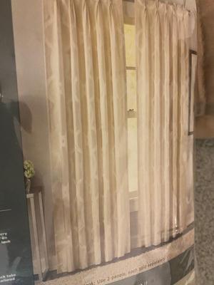 2 NEW 84” CURTAIN PANELS, ROOM DARKENING PANELS & LONG WINDOW VALANCE