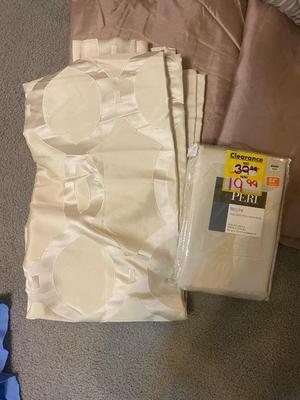 2 NEW 84” CURTAIN PANELS, ROOM DARKENING PANELS & LONG WINDOW VALANCE
