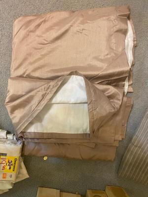 2 NEW 84” CURTAIN PANELS, ROOM DARKENING PANELS & LONG WINDOW VALANCE