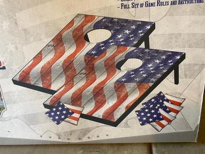 NIB PATRIOTIC CORN HOLE/TOSS A SACK GAME