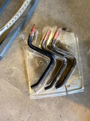 WEED EATER, FERTILIZER SPREADER, SPRINKLER & WALL HOOKS