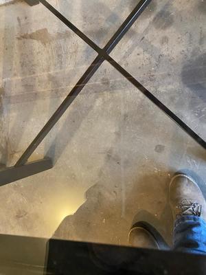 2 GLASS TOP END TABLES