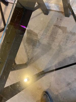2 GLASS TOP END TABLES