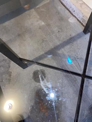 2 GLASS TOP END TABLES