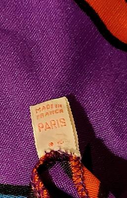 Vtg 60-70s French TRICOSA Printed dress purple/pink