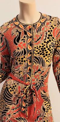 Vtg GOLDWORM Wiggle dress w/Sash made in Italy