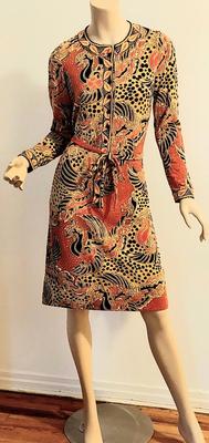 Vtg GOLDWORM Wiggle dress w/Sash made in Italy