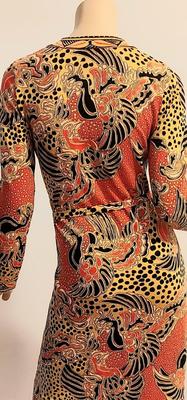 Vtg GOLDWORM Wiggle dress w/Sash made in Italy