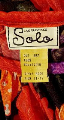 Vtg 1960s-70s Solo San Francisco Maxi Fluid