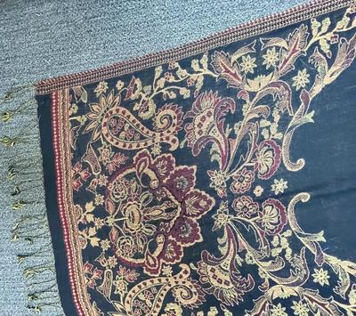 Wrap Shawl Black, Rose, Gold silk mix? soft light material