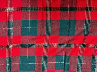 Vintage Christmas plaid tablecloth Square