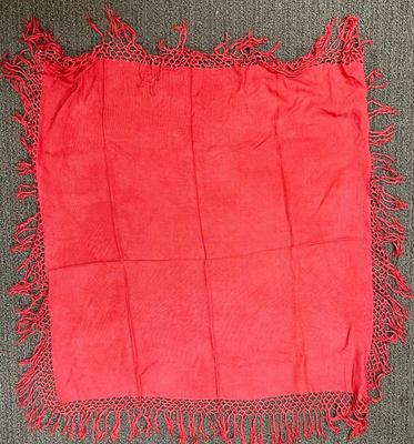 Vintage dark melon colored scarf with fringe