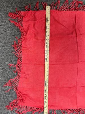 Vintage dark melon colored scarf with fringe