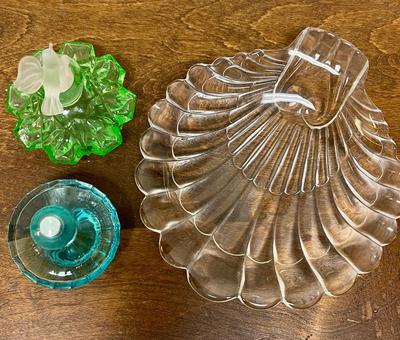 Vintage perfume bottles and trinket tray a lot