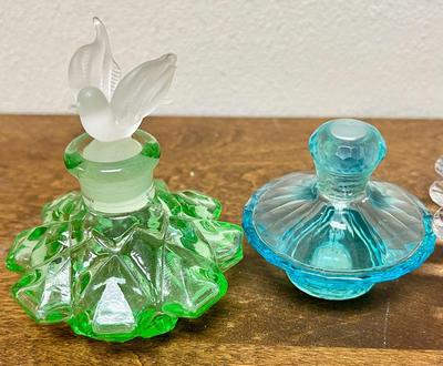Vintage perfume bottles and trinket tray a lot