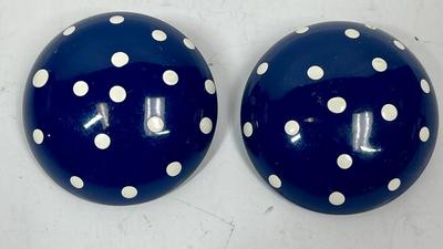 Blue & White Polka Dot Bubble Earrings