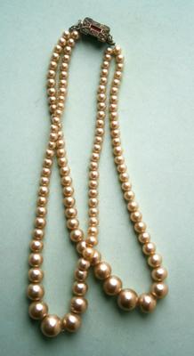 Vintage Pearl Necklace with Sterling Silver Clasp