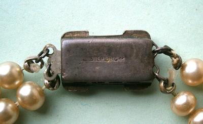 Vintage Pearl Necklace with Sterling Silver Clasp