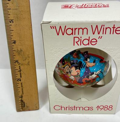 DISNEY characters Warm Winter Ride Christmas 1988 Ornament