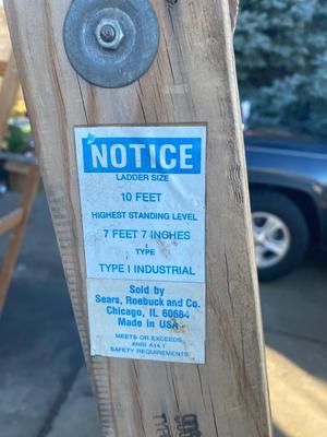 10’ & 6’ SEARS WOODEN TYPE 1 LADDERS