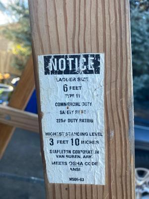 10’ & 6’ SEARS WOODEN TYPE 1 LADDERS