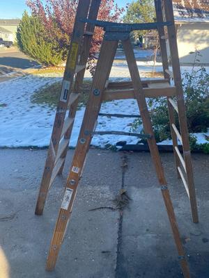 10’ & 6’ SEARS WOODEN TYPE 1 LADDERS