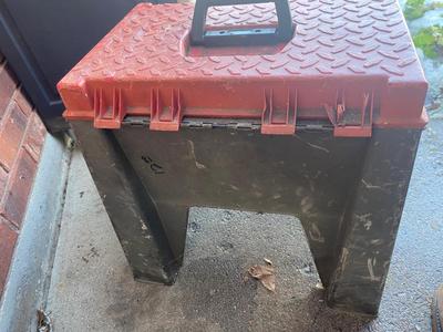 KETER GARAGE STORAGE CABINET AND STEP STOOL/TOOL BOX