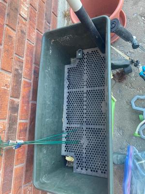 NEAT LITTLE GARDEN KIT PLANTER BOX WITH COVER, PLANTERS, YARD HAND TOOLS, SPRINKLER AND MORE!